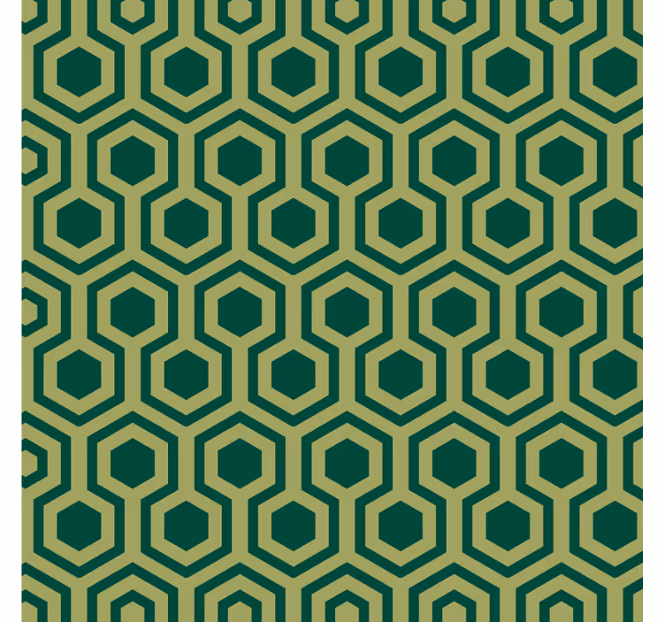 Papier peint vert carreaux hexagonaux vintage - TenStickers