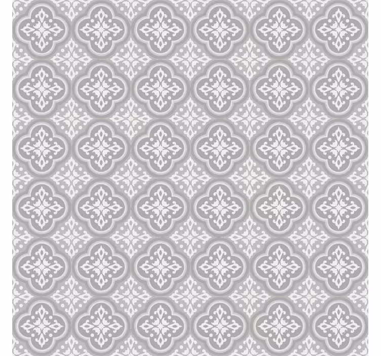Papier peint gris carreaux hydraulique - TenStickers