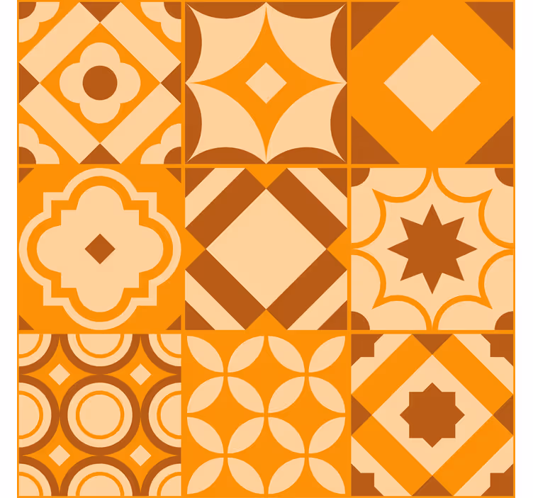Papier peint terracotta carreaux rustiques - TenStickers