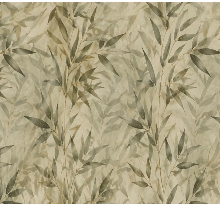 Papier peint paysage design feuilles de bambou - TenStickers