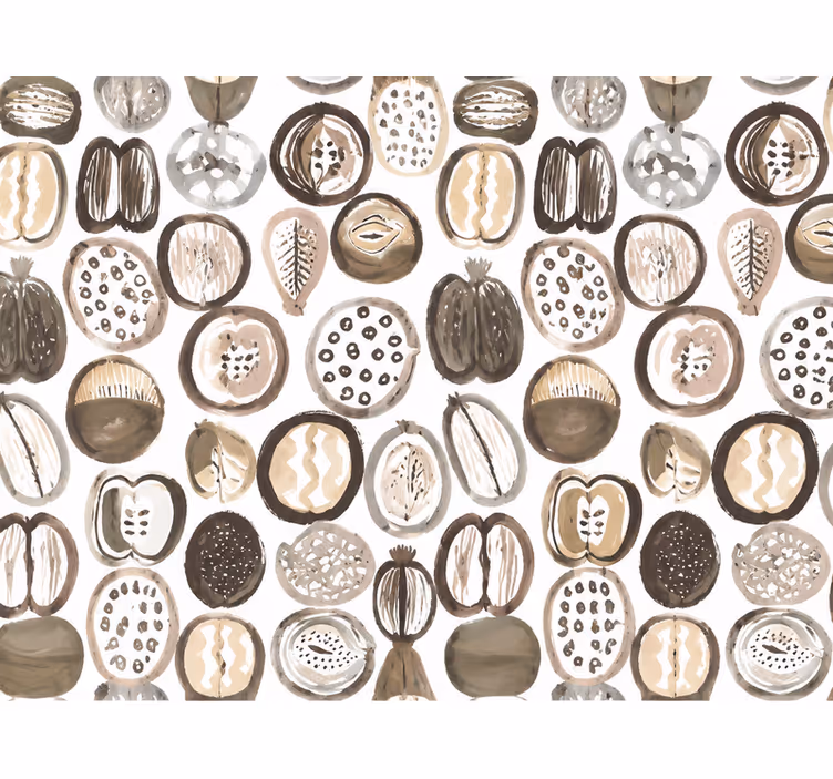 Papier peint cuisine motif fruits marron - TenStickers