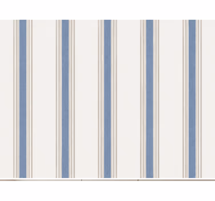 Papier peint cuisine rayures bleu et beige - TenStickers
