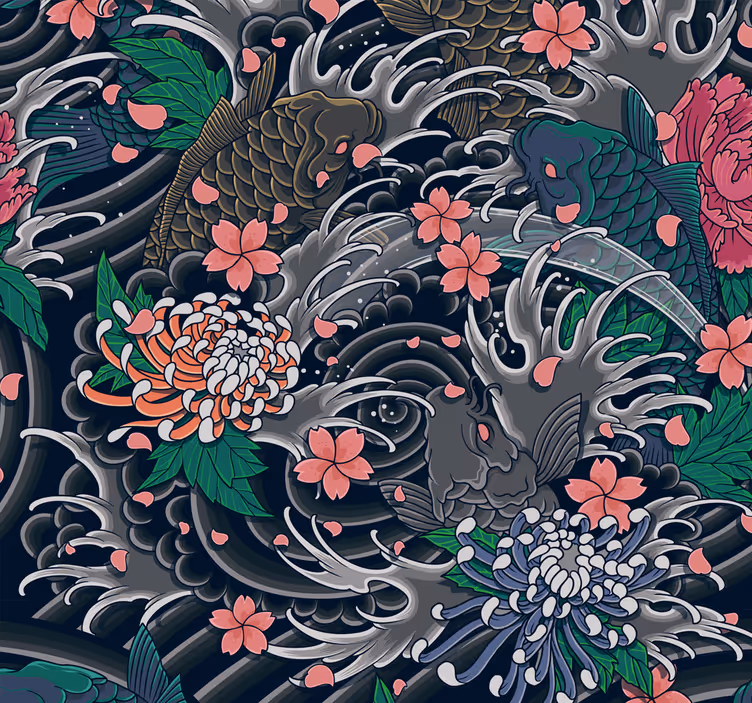 Papier peint vintage style oriental - TenStickers
