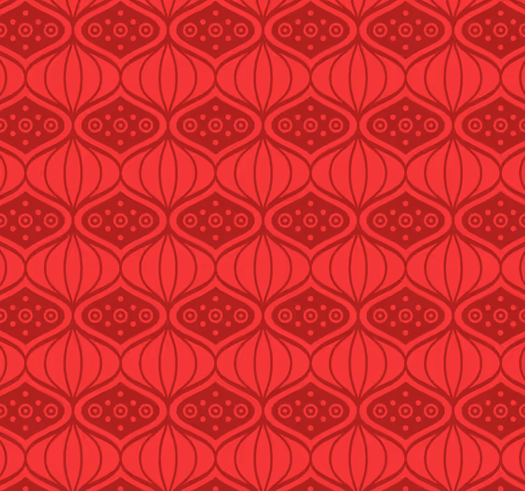 Papier peint deco oriental rouge - TenStickers