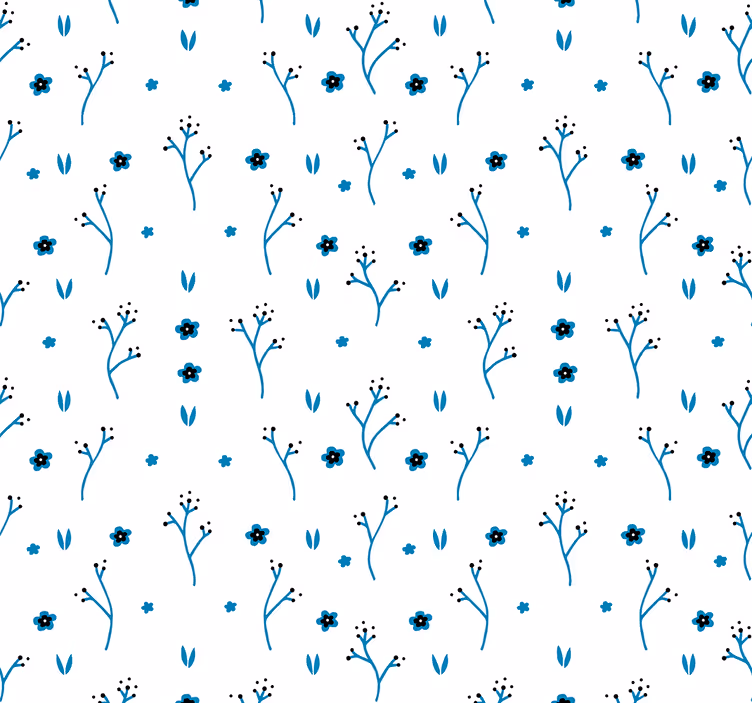 Papier peint nature petites fleurs bleu clair - TenStickers