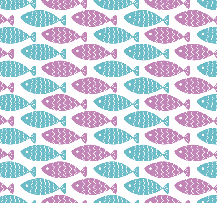 Papier peint enfant poisson style nordique - TenStickers
