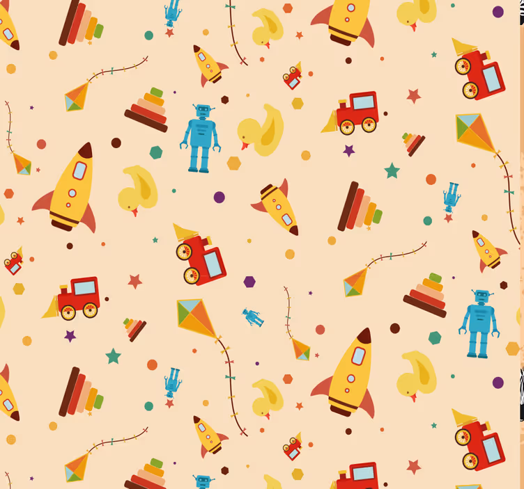 Jouets vintage papier peint pour enfants - TenStickers