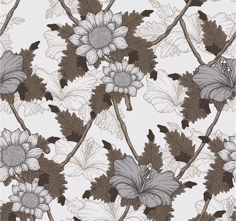 Papier peint nature fleurs blanches - TenStickers