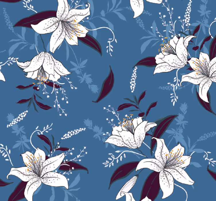 Papier peint fleur de lys froid - TenStickers