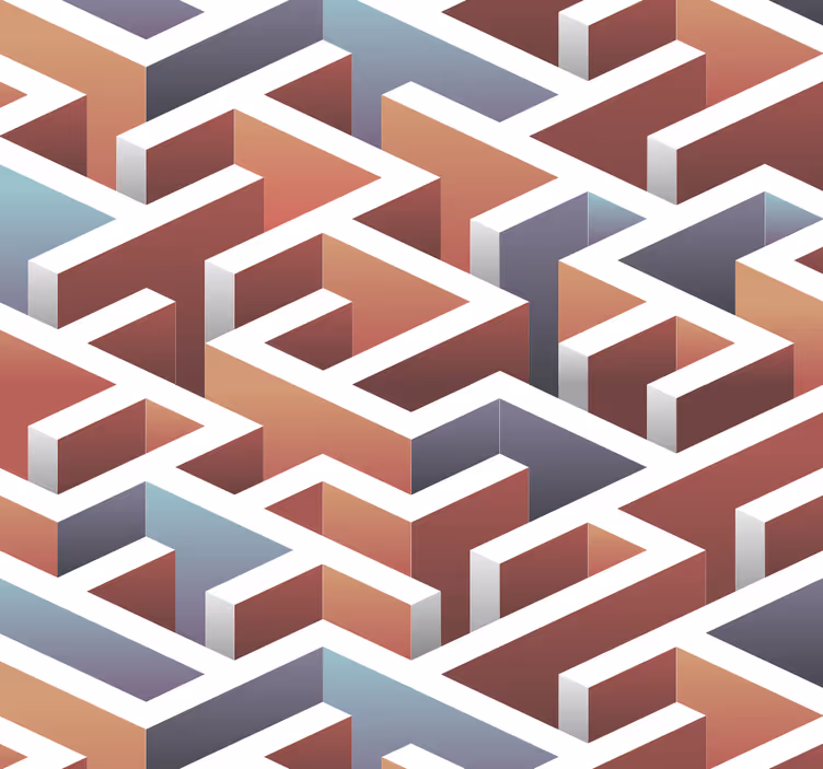 Papier peint 3d labyrinthe lumineux pour le salon - TenStickers