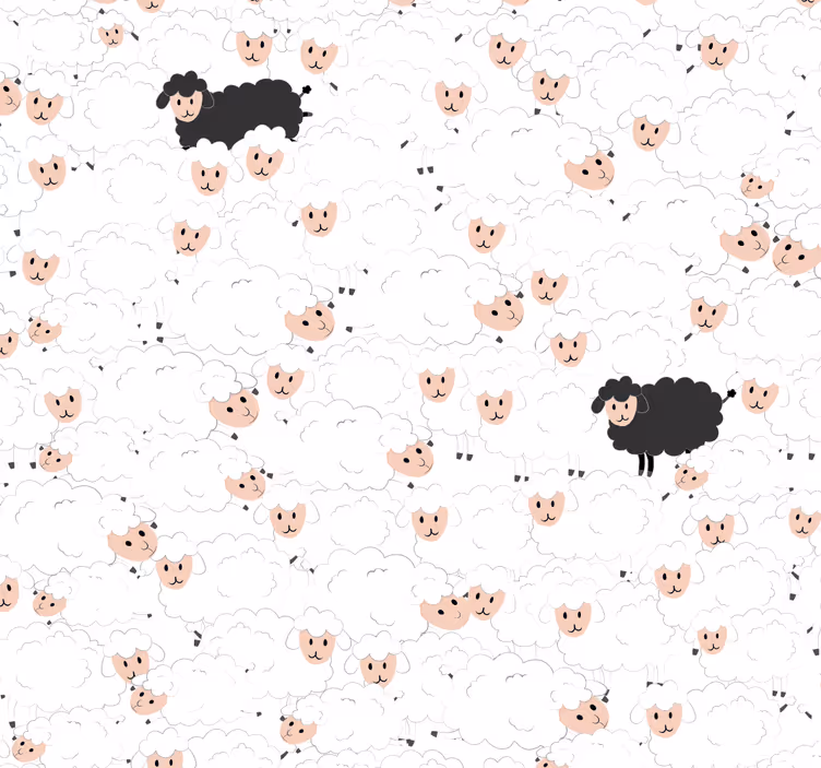 Papier peint animal moutons à motifs pour enfants - TenStickers