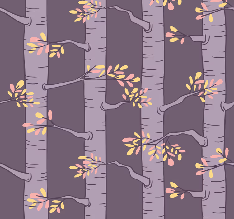 Papier peint forêt avec arbres nordiques - TenStickers