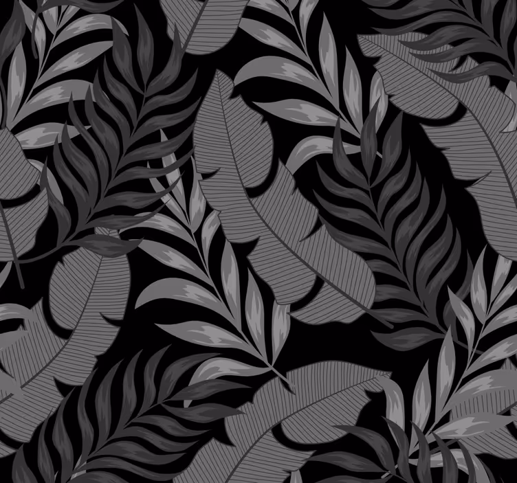 papier peint jungle avec fond noir - TenStickers