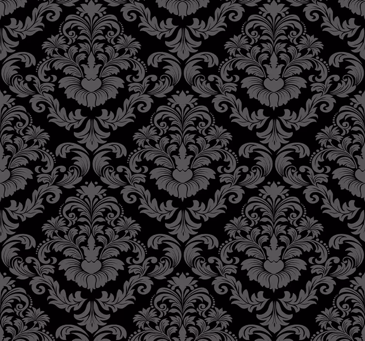 Papier peint fleuri sur fond sombre - TenStickers