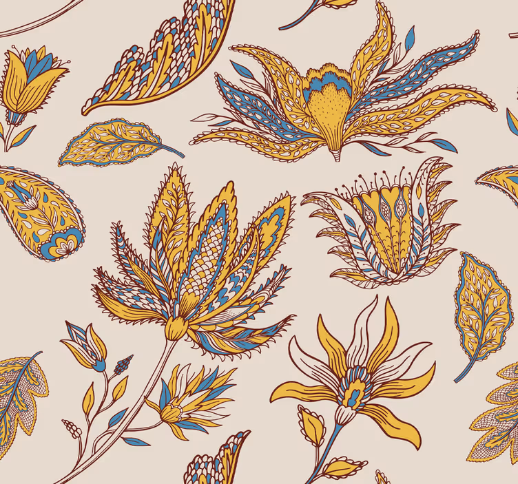 Papier peint Fleurs paisley colorées - TenStickers