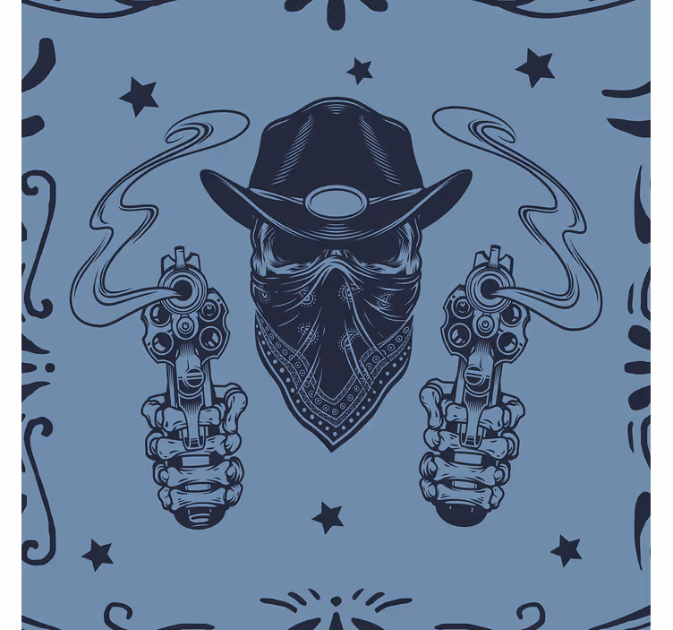 Papier peint Crâne de cow-boy et revolvers - TenStickers