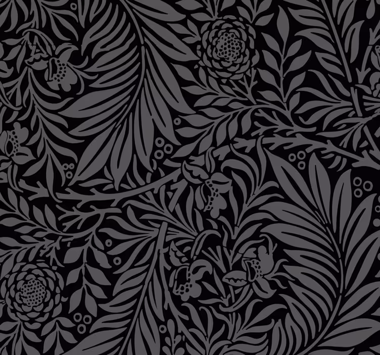 Papier peint fleuri Motifs abstraits noirs halloween - TenStickers