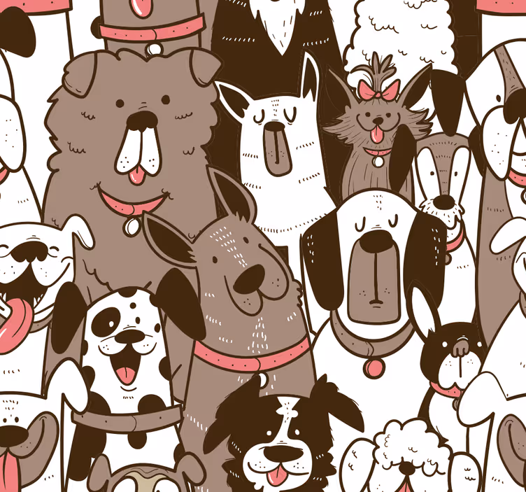 Papier peint salon Visages de chien - TenStickers