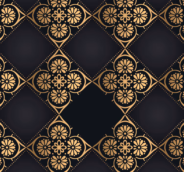 Papier peint baroque élégance des carreaux géométriques - TenStickers