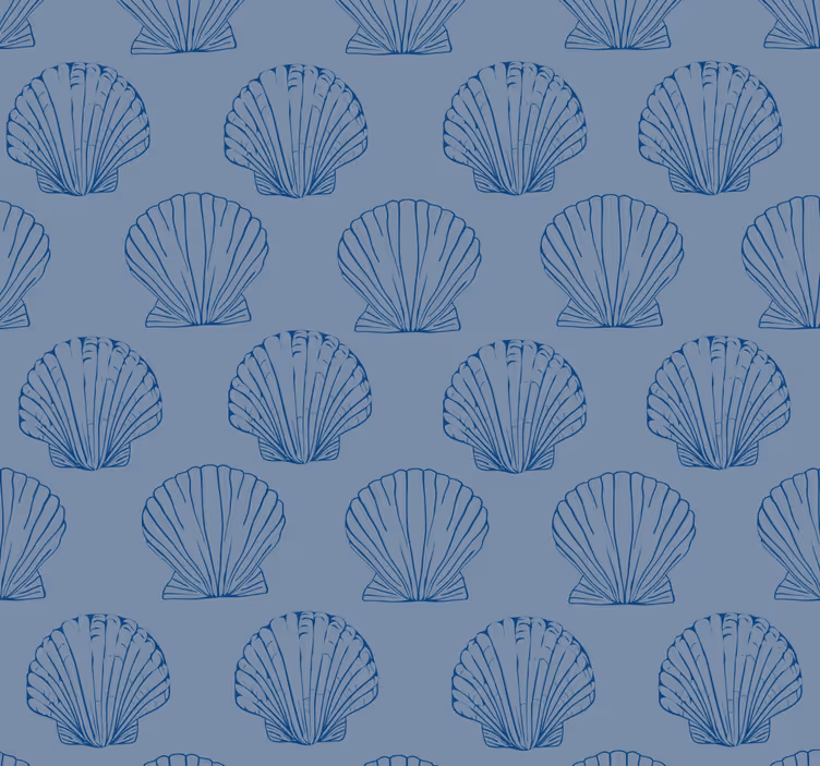 Papier peint animaux Tons bleus coquillage - TenStickers