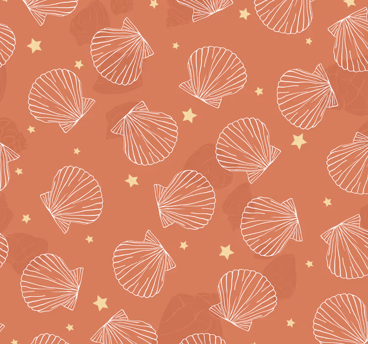 Papier peint animaux Coquillages et étoiles - TenStickers