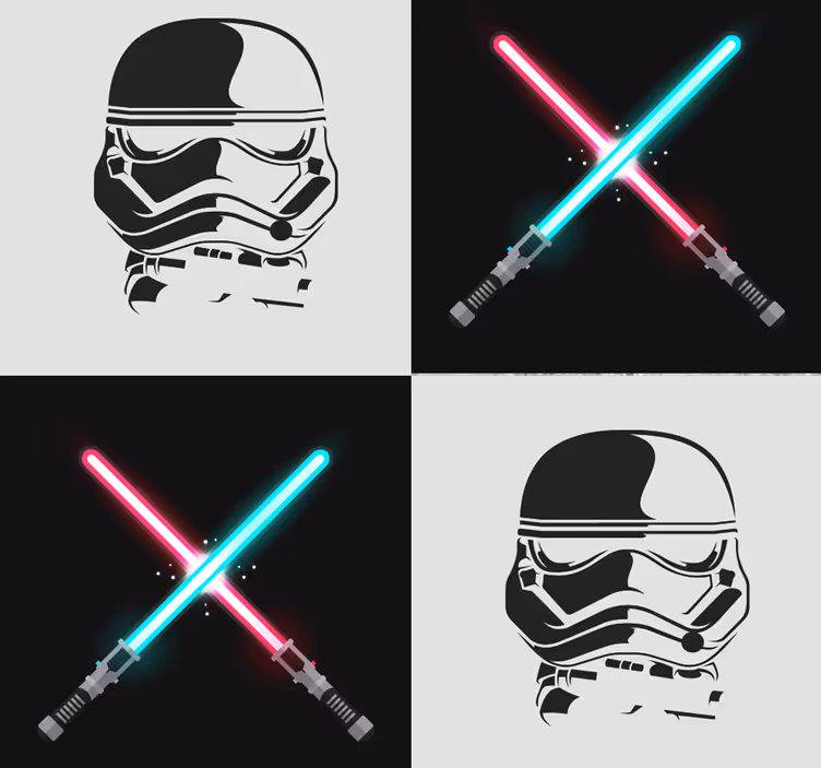 Papier peint enfant  de bordure star wars - TenStickers