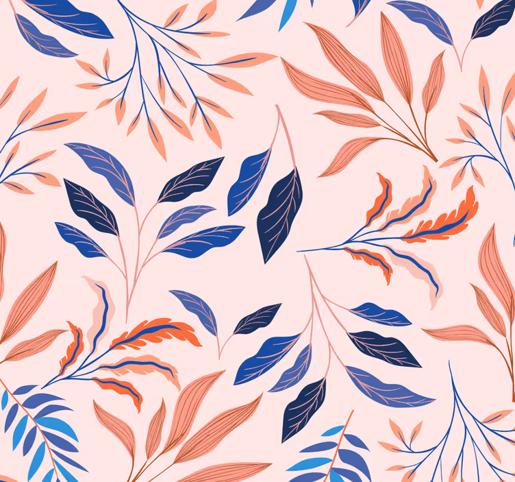 Papier peint feuillage motif de feuille botanique - TenStickers