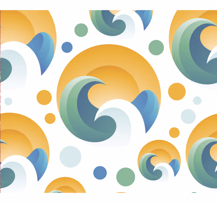 Papier peint géométrique Soleil et vagues - TenStickers
