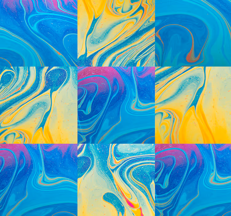Monde à l'encre abstrait papier peint - TenStickers
