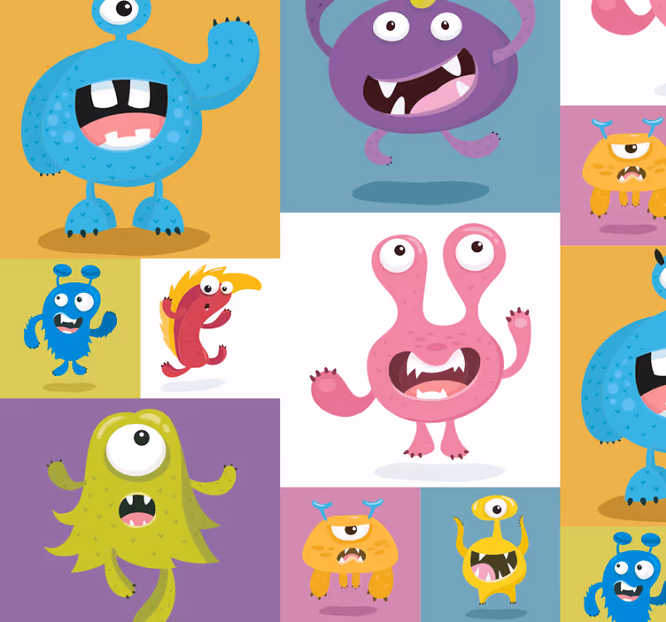 Fond d'écran amical monstres enfants - TenStickers