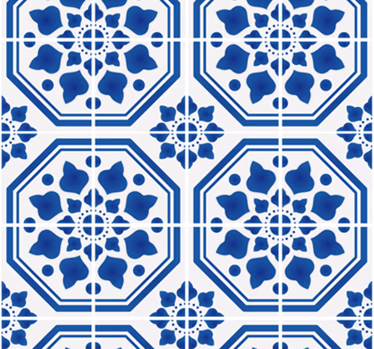 Papier peint carreaux classiques saphir - TenStickers