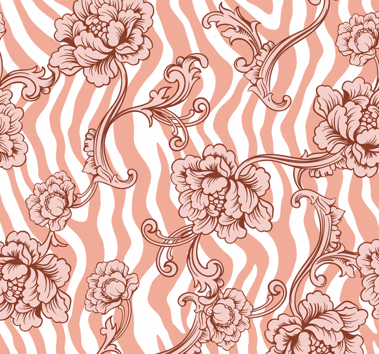 Papier peint fleuri motif floral ornemental - TenStickers
