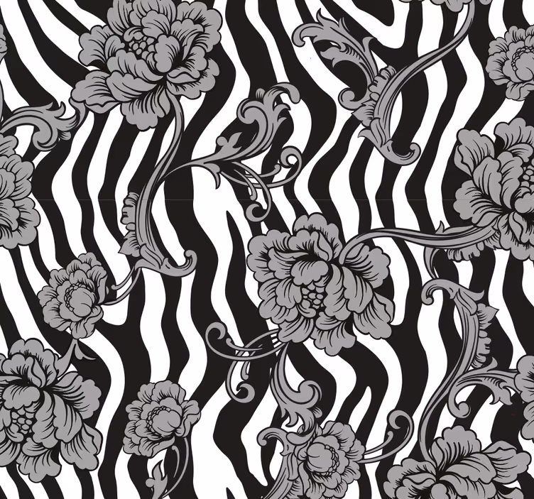 Zèbre Rayure Floral Fusion - TenStickers