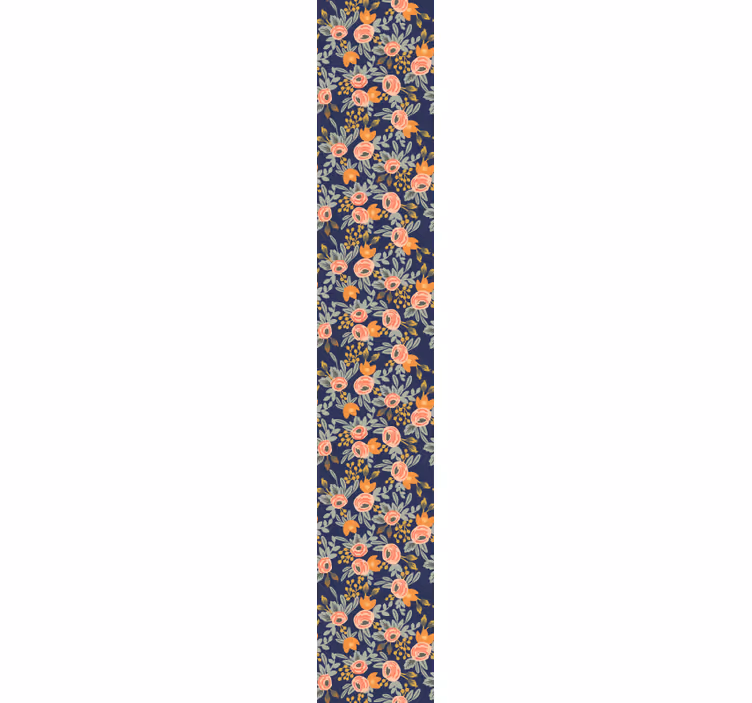 Papier peint fleur Fond bleu avec des roses - TenStickers
