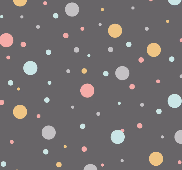 Papier peint rond Points colorés - TenStickers