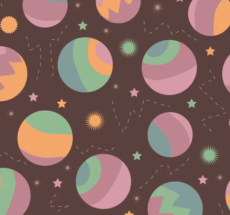 Papier peint chambre enfant motif à pois cosmiques - TenStickers