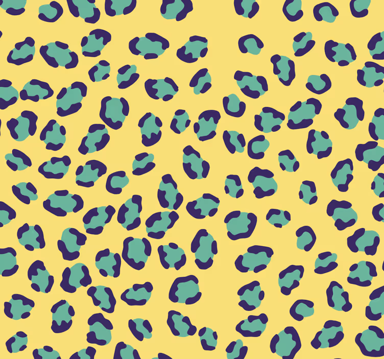 Papier peint Texture léopard bleu et orange - TenStickers