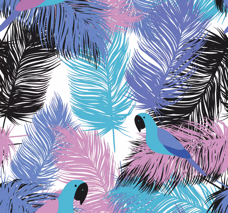 Papier peint perroquets paradis tropical - TenStickers