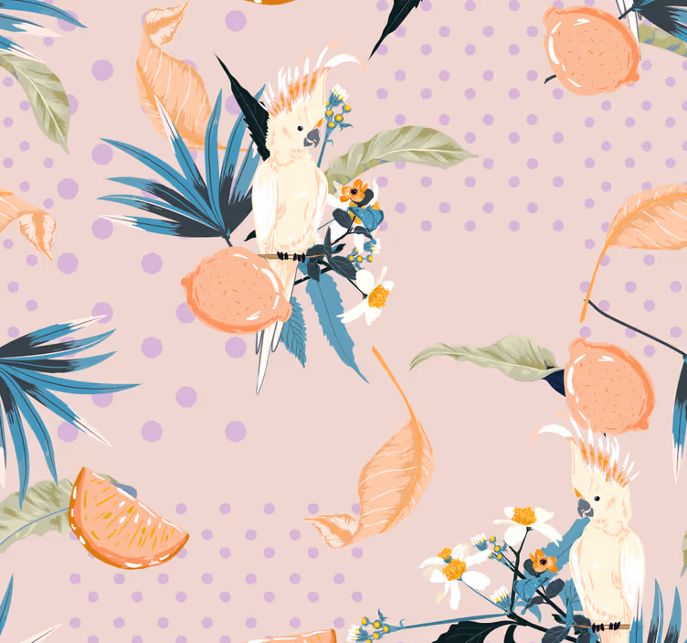 Papier peint Fond rose avec des points roses  - TenStickers