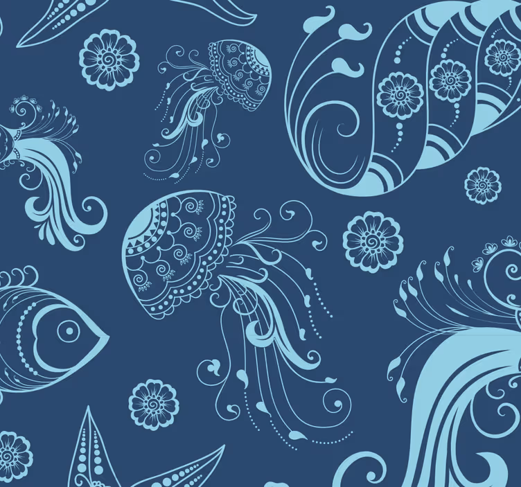 Papier peint animaux Vie marine ornementale - TenStickers