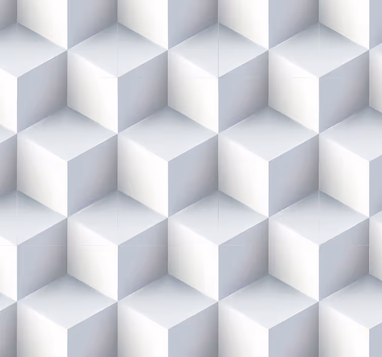 Papier peint 3d effet Cubes blancs - TenStickers