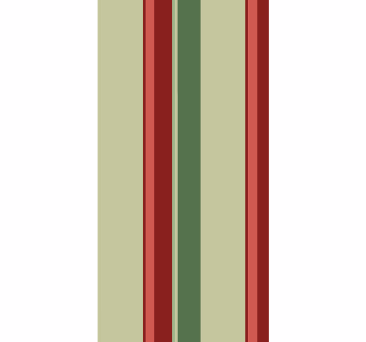 Papier peint ligne verticale Rayures vertes rouges et blanches - TenStickers