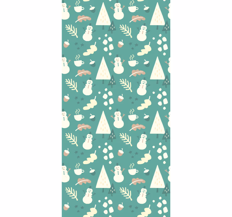 Papier peint scandinave motif d'hiver nordique - TenStickers