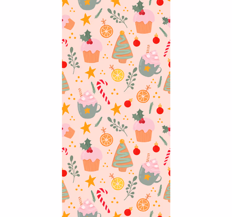 Papier peint Noël modèle de vacances festives - TenStickers