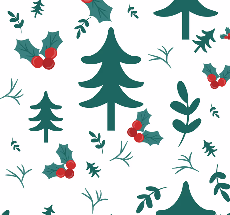 Papier peint Noël motif d'arbre festif - TenStickers