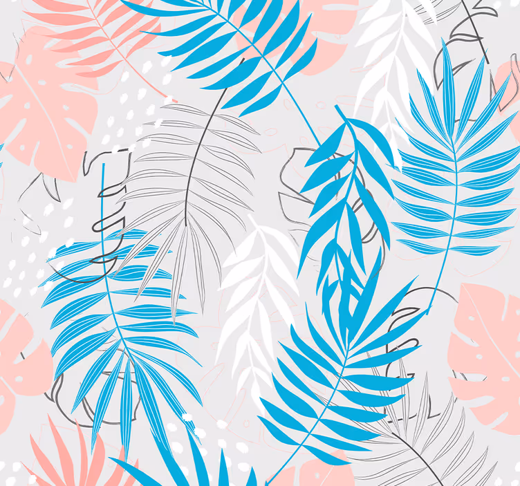 Papier peint feuillage motifs de feuilles tropicales - TenStickers