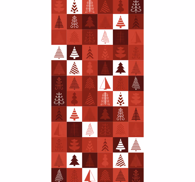 Papier peint Noël motifs d'arbres festifs - TenStickers