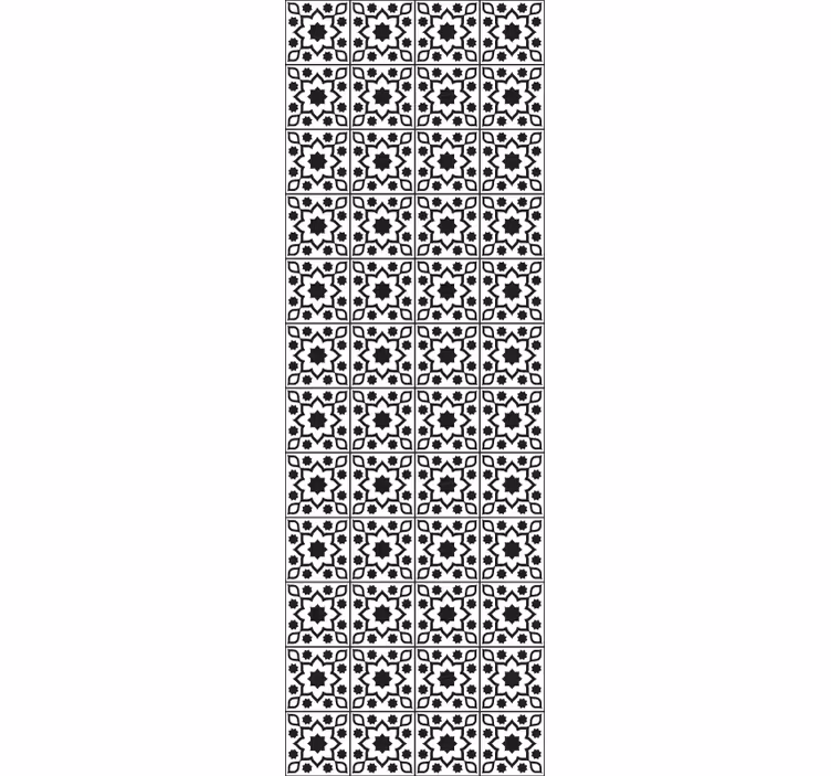 Papier peint fleuri Carreaux imprimés noir et blanc - TenStickers
