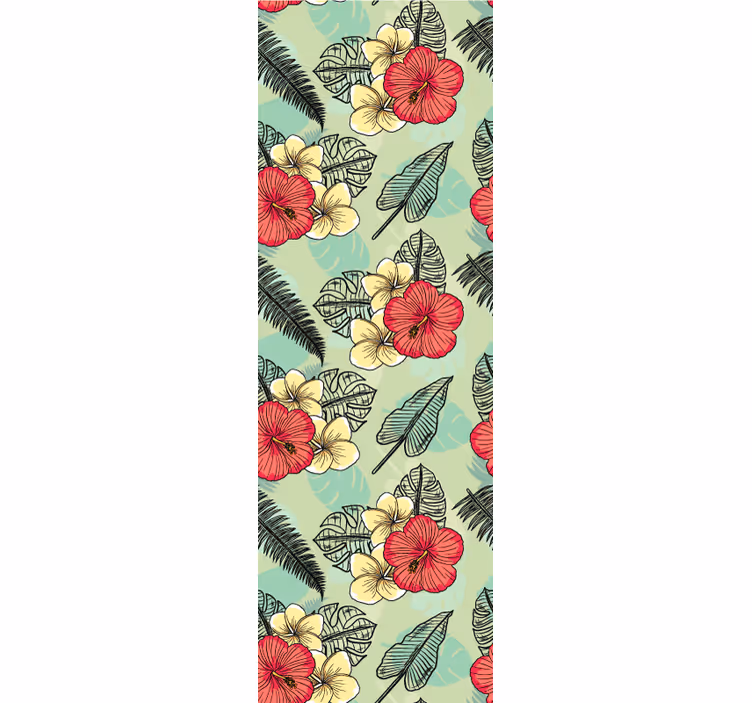 Papier peint floral arrangement tropical vert - TenStickers