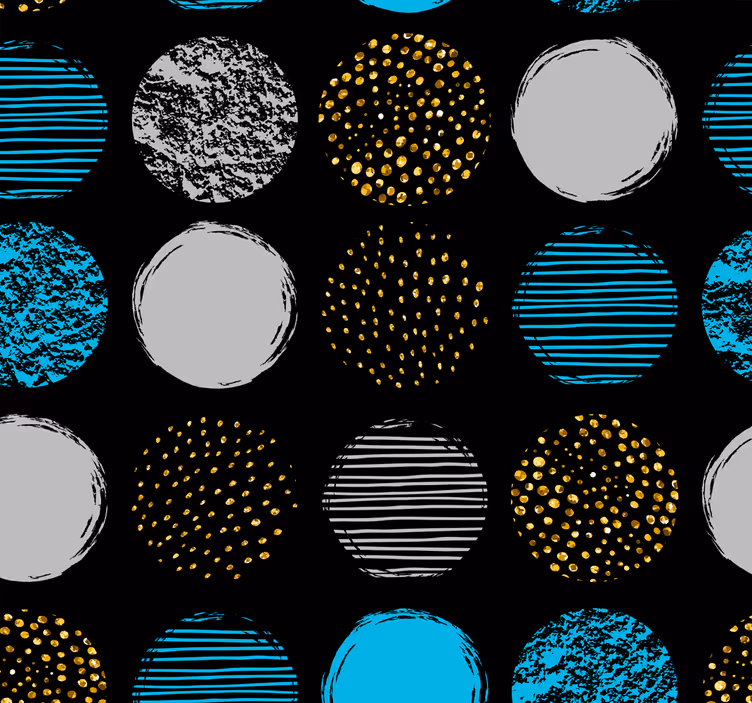Papier peint formes géométriques ensemble à pois - TenStickers